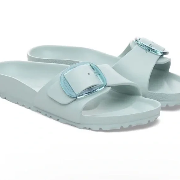 BIRKENSTOCK MADRID BIG BUCKLE EVA SURF GREEN Blue Slides Women EU 38/US 7 Narrow - Picture 1 of 7